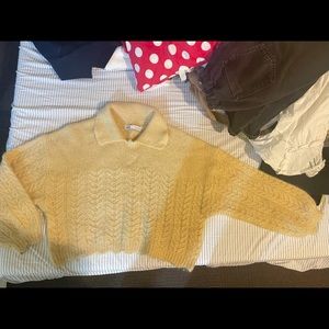 Zara wool blend yellow sweater M